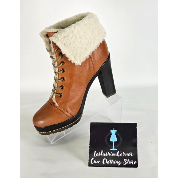 Kelsi Dagger Women's Tan Leather Ricci High Heel Boots Luggage Size 8.5 341 - Picture 15 of 16